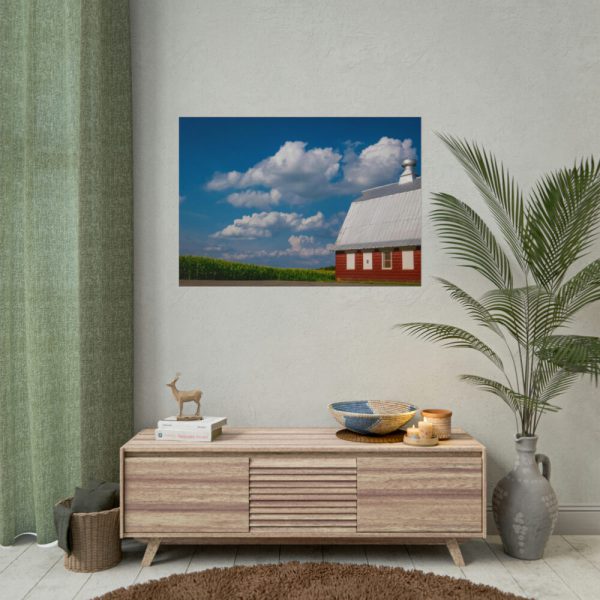 101875-83.jpg Cornfield and Red Barn Scenic Poster
