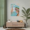 Aesthetic Vintage Woman at the Beach Poster