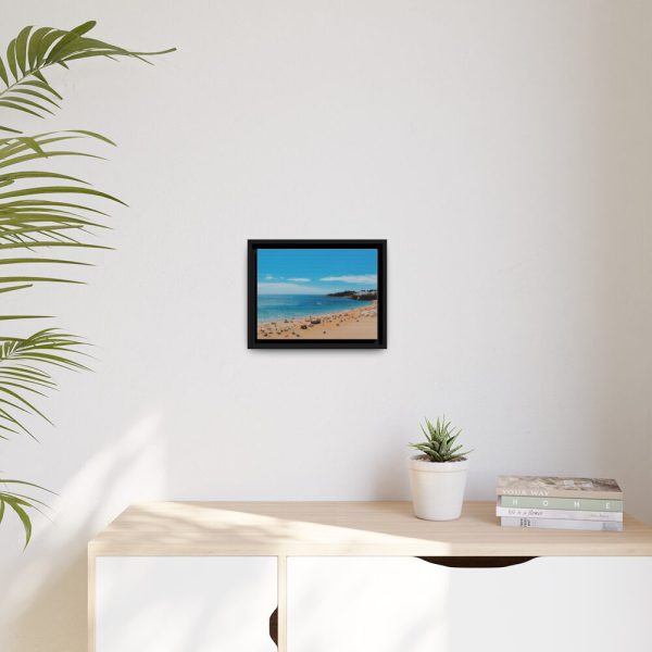 88280-3.jpg Crowded Beach with Tourists Framed Canvas