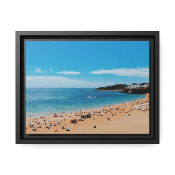 88280.jpg Crowded Beach with Tourists Framed Canvas