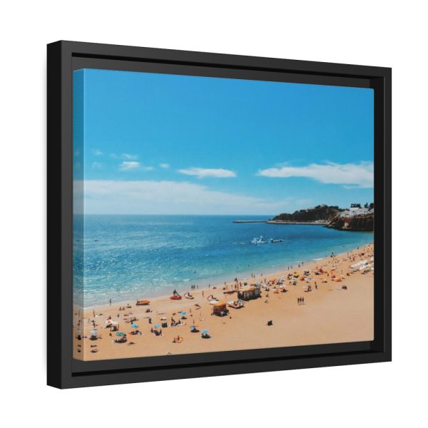 88281-1.jpg Crowded Beach with Tourists Framed Canvas
