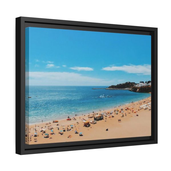 88282-1.jpg Crowded Beach with Tourists Framed Canvas