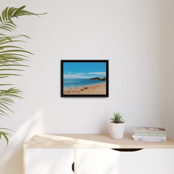 88282-3.jpg Crowded Beach with Tourists Framed Canvas