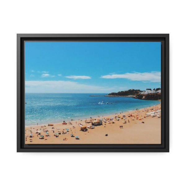 88282.jpg Crowded Beach with Tourists Framed Canvas