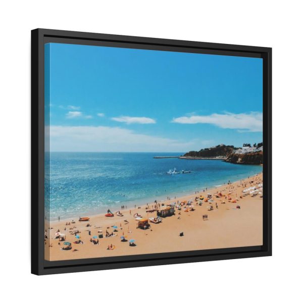 88283-1.jpg Crowded Beach with Tourists Framed Canvas
