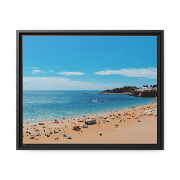 88283.jpg Crowded Beach with Tourists Framed Canvas