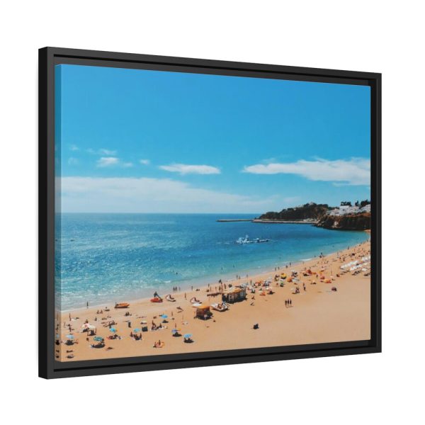88284-1.jpg Crowded Beach with Tourists Framed Canvas