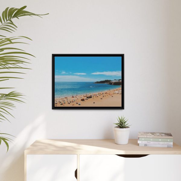 88284-3.jpg Crowded Beach with Tourists Framed Canvas