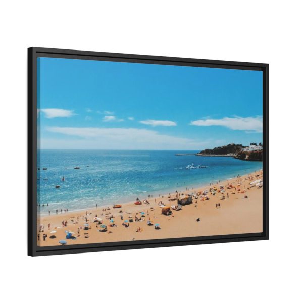 88285-1.jpg Crowded Beach with Tourists Framed Canvas