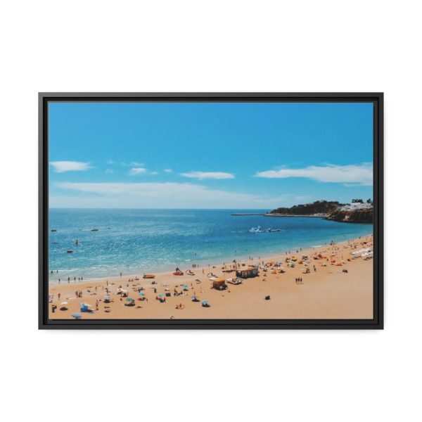 88285.jpg Crowded Beach with Tourists Framed Canvas