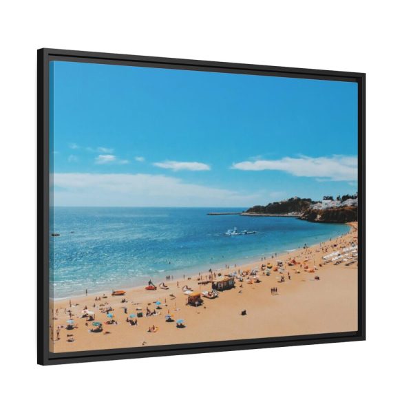 88286-1.jpg Crowded Beach with Tourists Framed Canvas