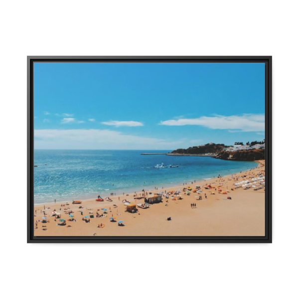 88286.jpg Crowded Beach with Tourists Framed Canvas