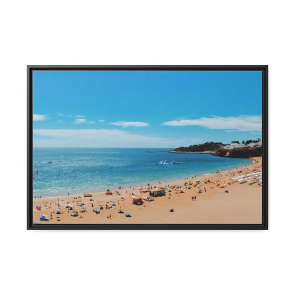 88287.jpg Crowded Beach with Tourists Framed Canvas