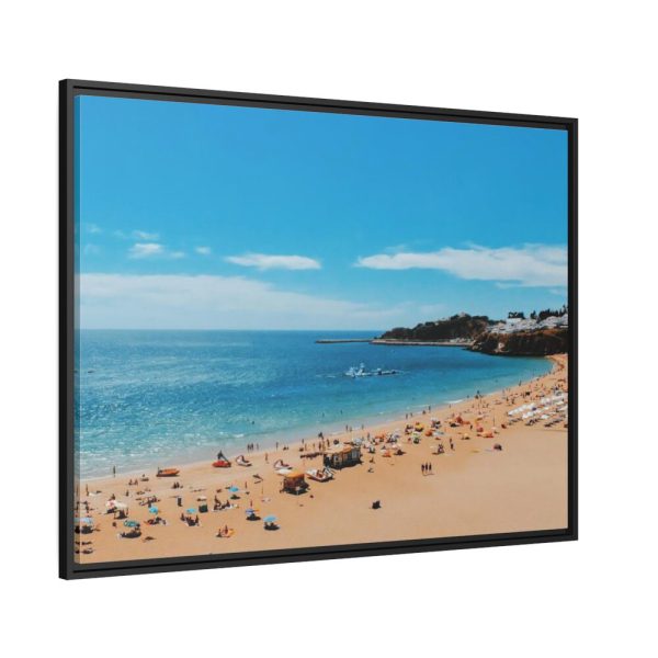 88288-1.jpg Crowded Beach with Tourists Framed Canvas