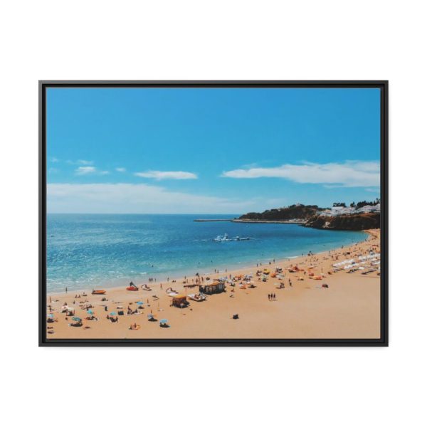 88288.jpg Crowded Beach with Tourists Framed Canvas