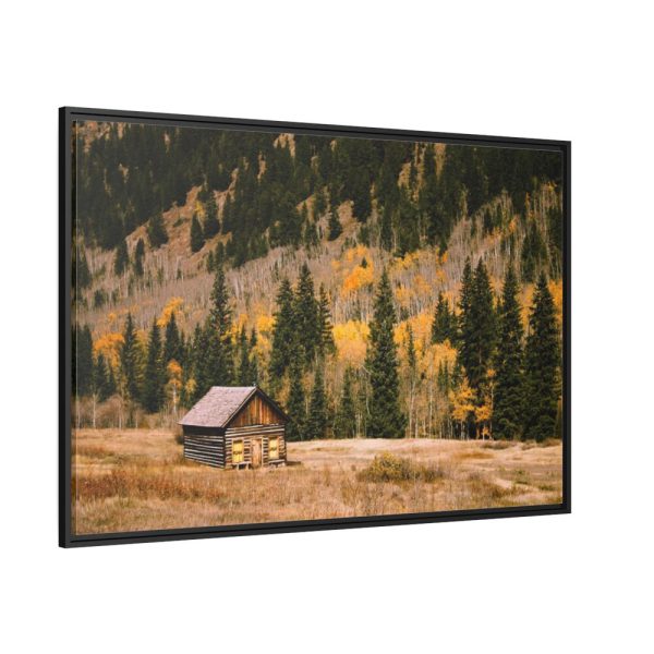 Woden Barn in Forest Framed Canvas