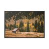 Woden Barn in Forest Framed Canvas