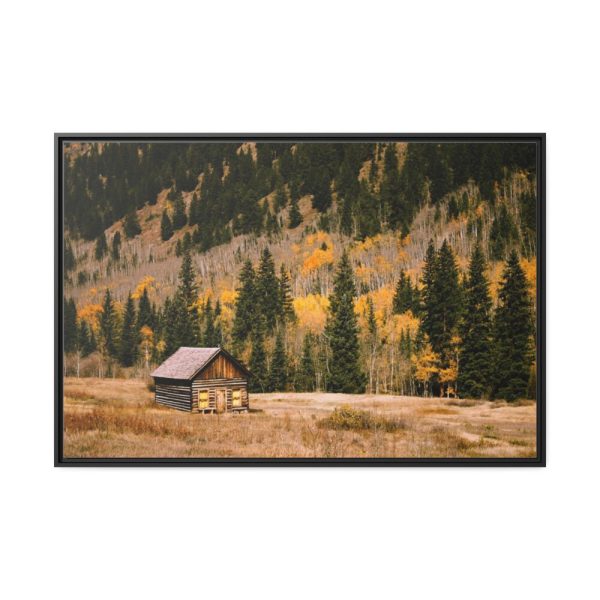 Woden Barn in Forest Framed Canvas