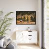 Woden Barn in Forest Framed Canvas