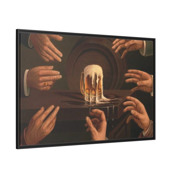 88289-16.jpg Seven Male Hands Encircling a Mug of Beer Framed Canvas