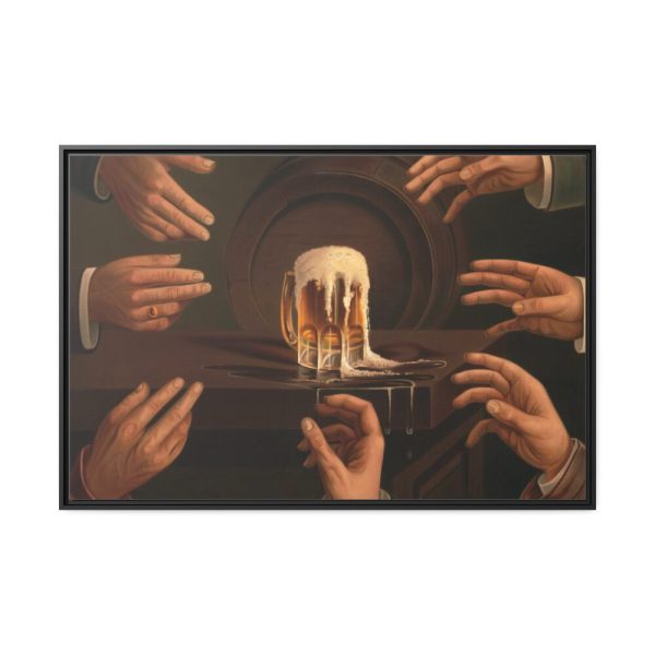 88289-17.jpg Seven Male Hands Encircling a Mug of Beer Framed Canvas