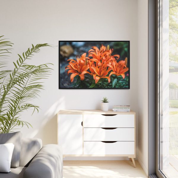 Orange Flower Framed Canvas