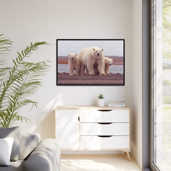 88289-191.jpg Polar Mama Bear and Cubs Framed Canvas