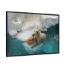 Polar Bear in Water Framed Canvas
