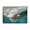 Polar Bear in Water Framed Canvas