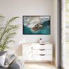 Polar Bear in Water Framed Canvas