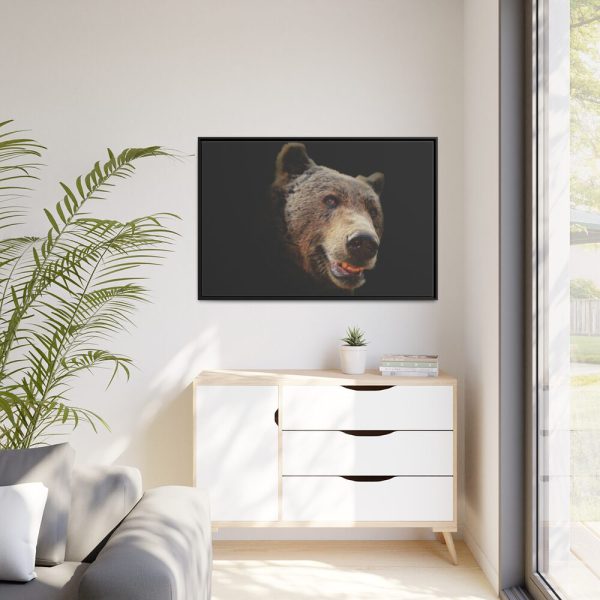 Face of Bear Framed Canvas
