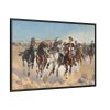 The Fourth Troopers Moving the Led Horses by Frederic Remington Framed Canvas