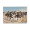 The Fourth Troopers Moving the Led Horses by Frederic Remington Framed Canvas