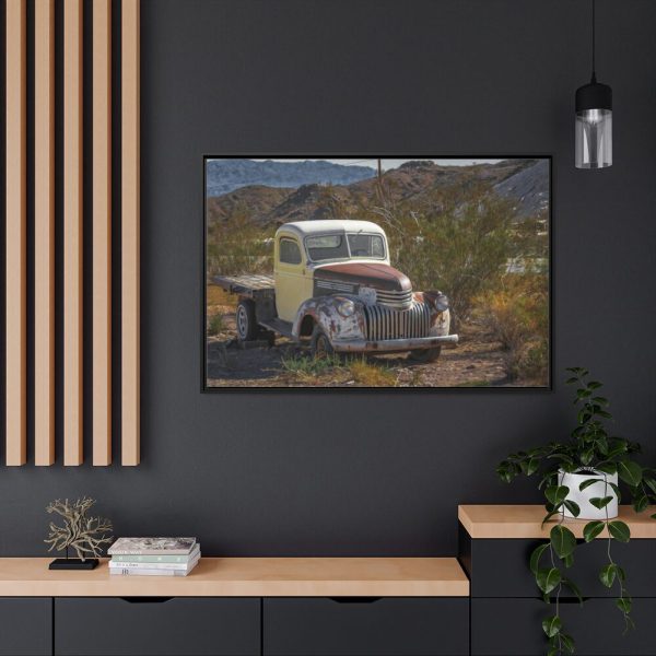Truck in Ghost Town Framed Canvas