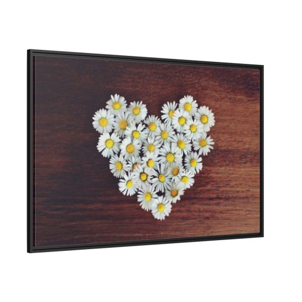 88289-345.jpg White Daisy in Heart Shape Framed Canvas