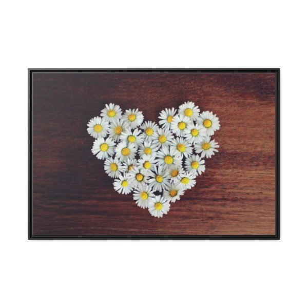88289-346.jpg White Daisy in Heart Shape Framed Canvas