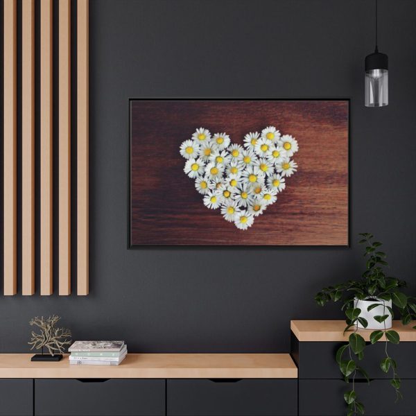 88289-349.jpg White Daisy in Heart Shape Framed Canvas