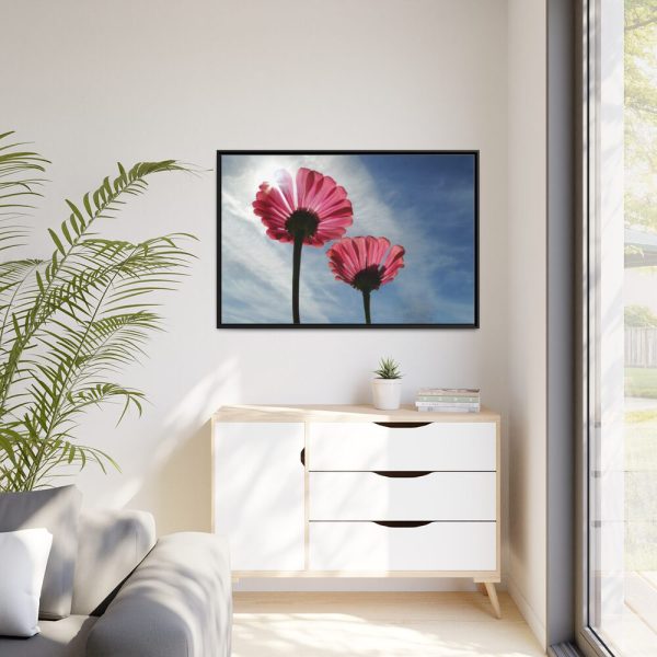 88289-373.jpg Pink Daisy with Blue Sky Framed Canvas