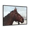 88289-395.jpg The Side of the Head of a Brown Horse Framed Canvas