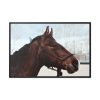 88289-396.jpg The Side of the Head of a Brown Horse Framed Canvas
