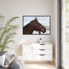 88289-398.jpg The Side of the Head of a Brown Horse Framed Canvas