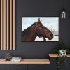 88289-399.jpg The Side of the Head of a Brown Horse Framed Canvas
