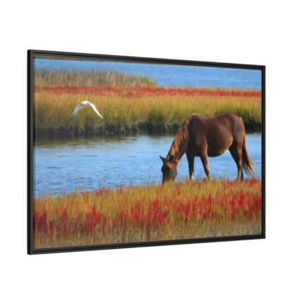 Horse Savanna Framed Canvas