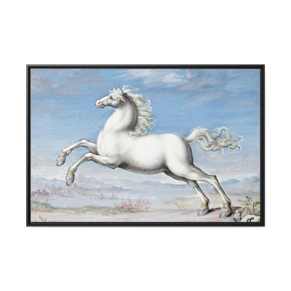 88289-426.jpg White horse Painting by Joris Hoefnagel Framed Canvas