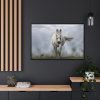 88289-434.jpg White Horse Galloping Framed Canvas