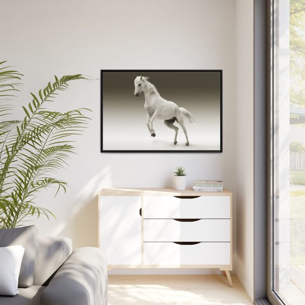 88289-438.jpg White Horse Framed Canvas