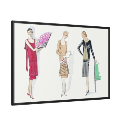 Three Dresses Framed Canvas