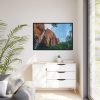 88289-473.jpg Sandstone Cliff with a Waterfall Framed Canvas