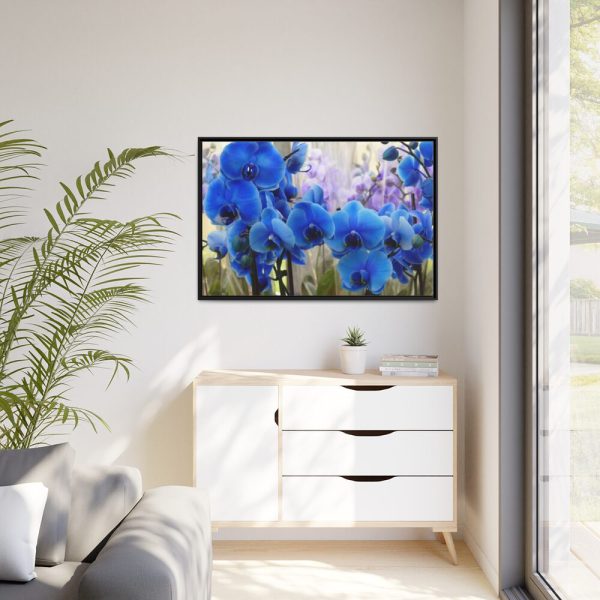 Blue Orchids Framed Canvas