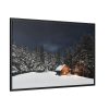 Barn in Starry Night Framed Canvas
